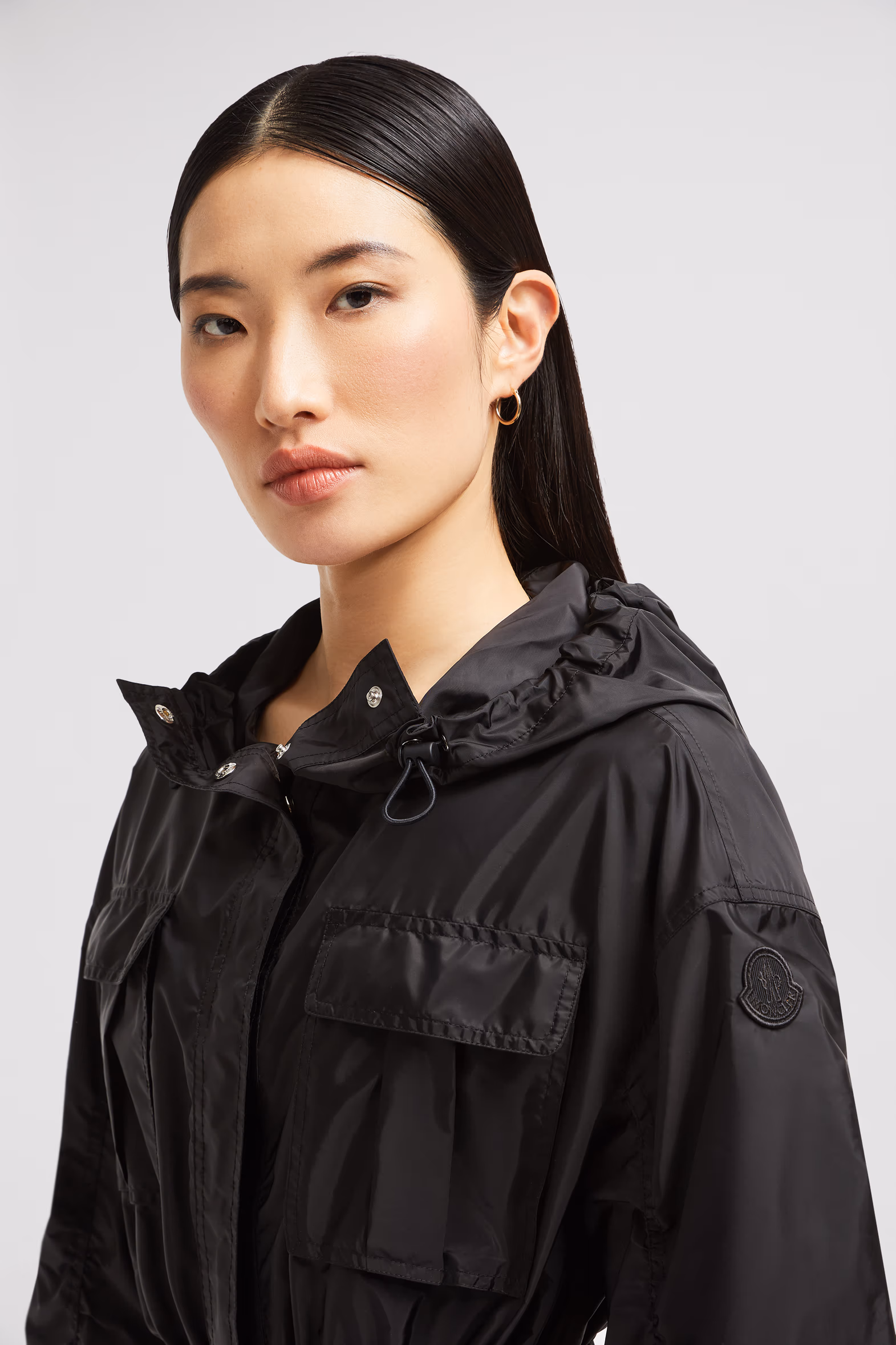 Chaqueta con peplo y capucha Curton Mujer Negro Moncler 4